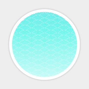 Japanese Seigaiha Light Blue Gradient Pattern Magnet